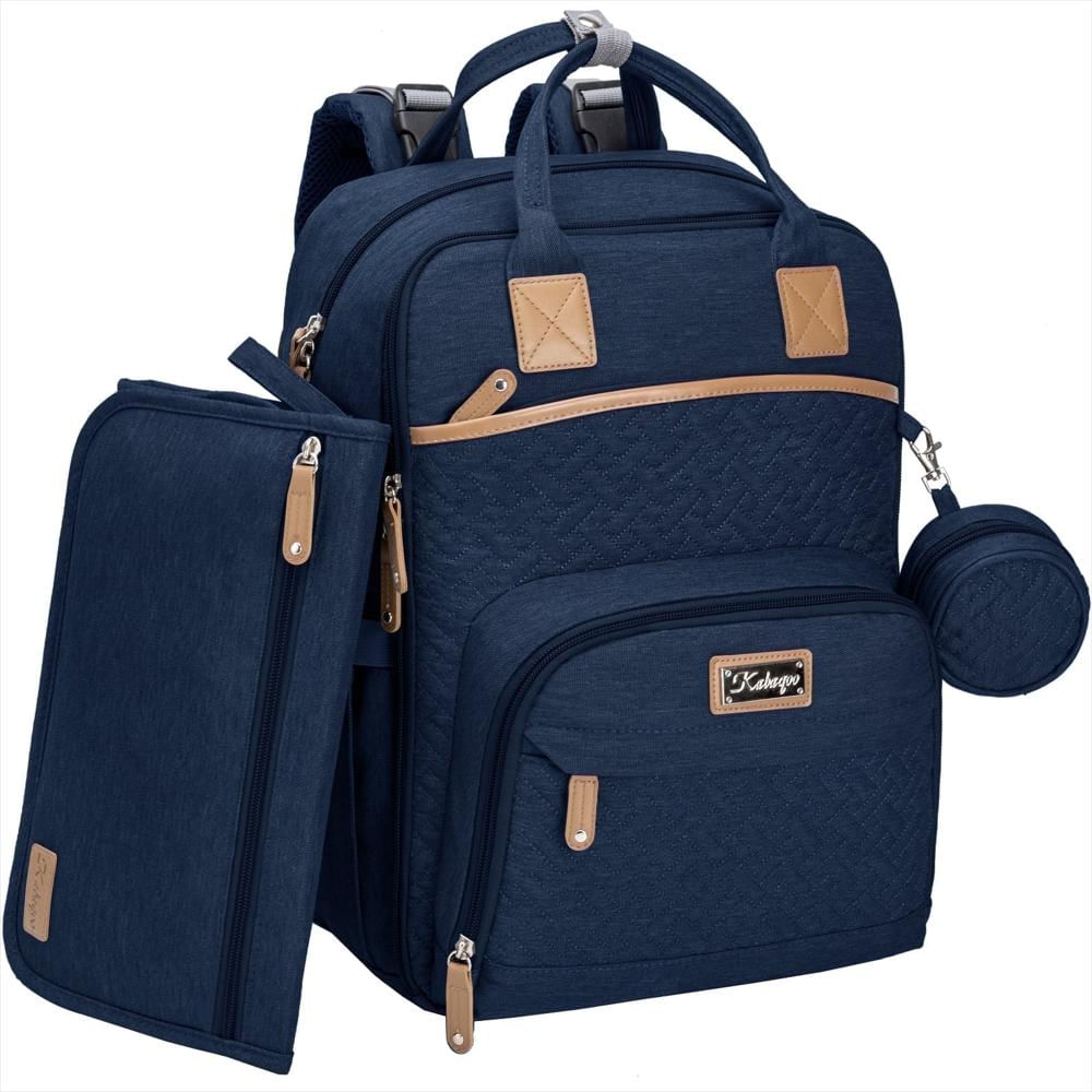 Pañalera Tipo Maleta Kabaqoo Impermeable Con Cambiador Azul img #1
