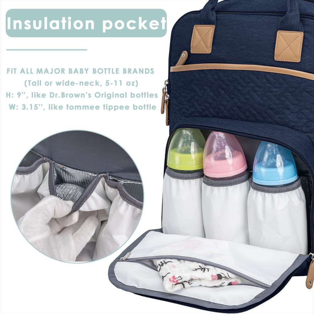 Pañalera Tipo Maleta Kabaqoo Impermeable Con Cambiador Azul img #2