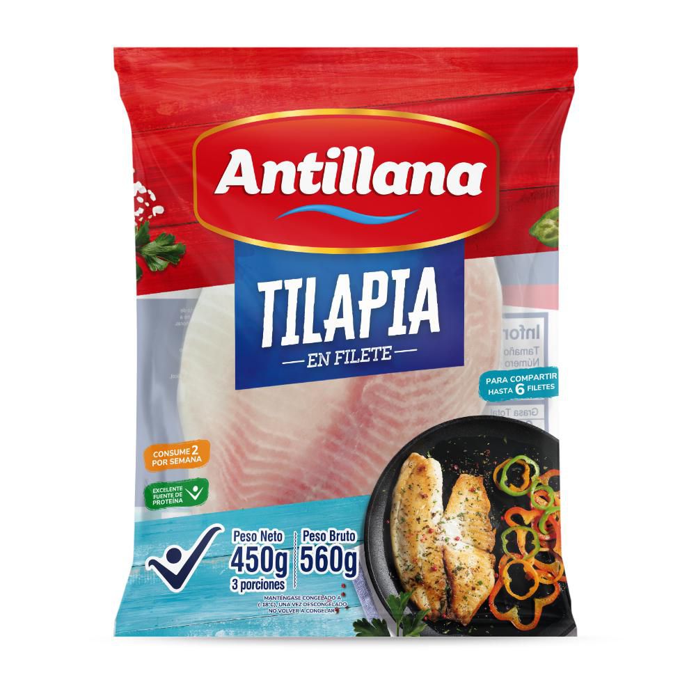 Filete de tilapia o mojarra ANTILLANA congelada (450  gr) img #1