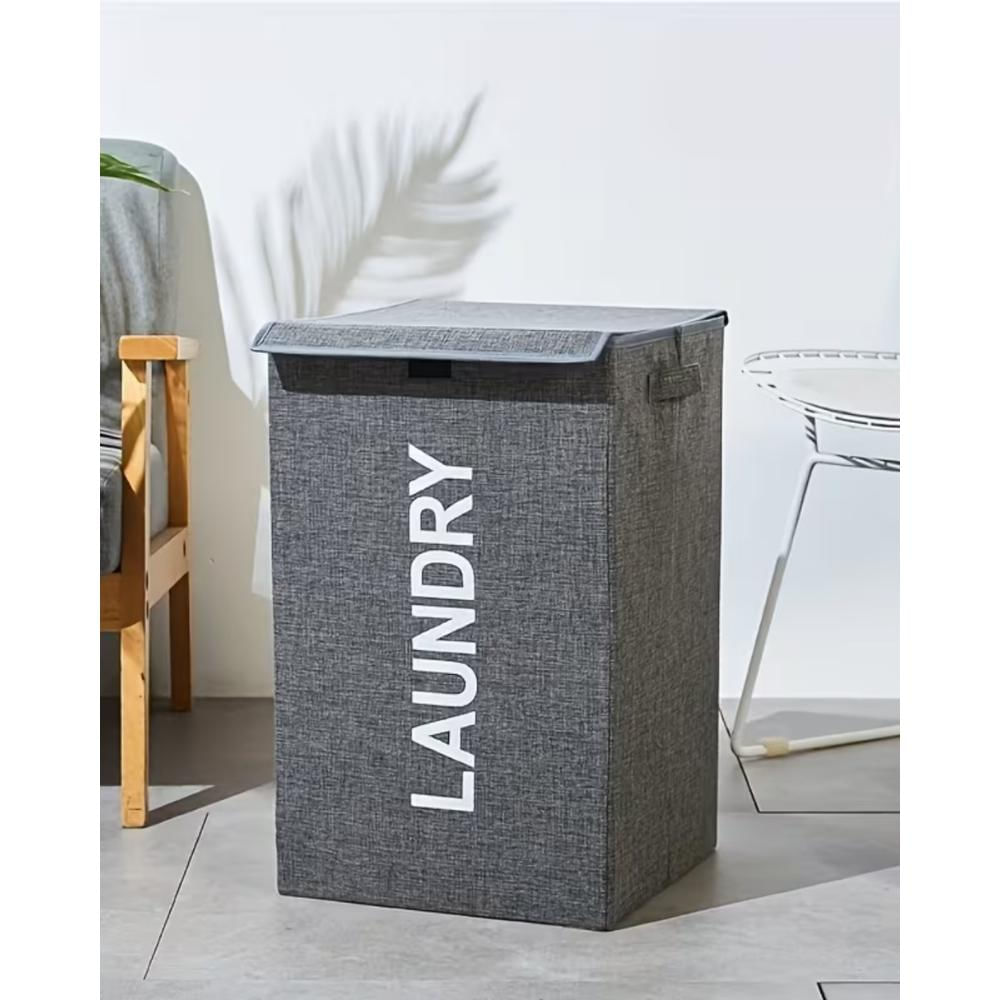Cesta De Ropa Cuadrada Laundry Gris img #2