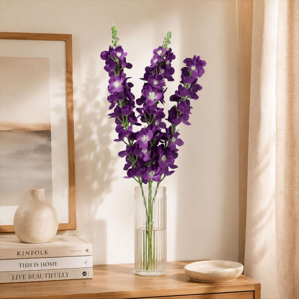 Ramo Artificial De Flores Moradas Decorativas img #2