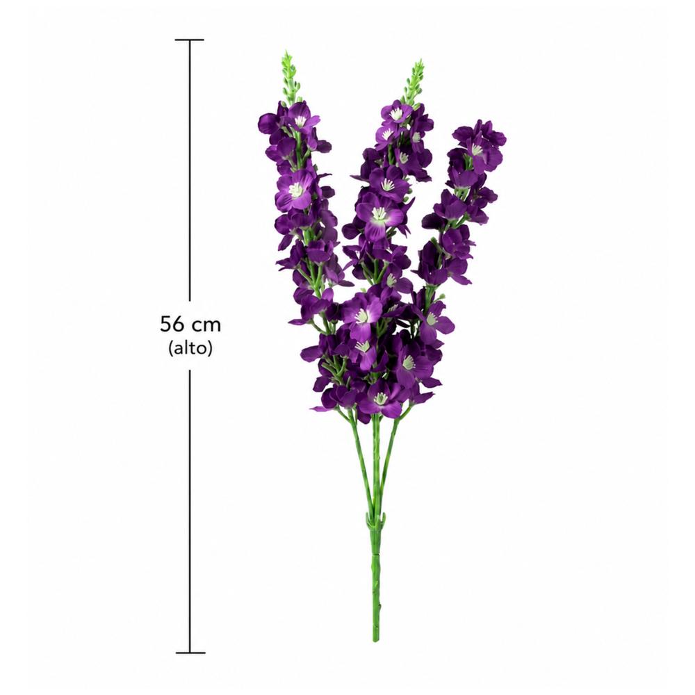 Ramo Artificial De Flores Moradas Decorativas img #3