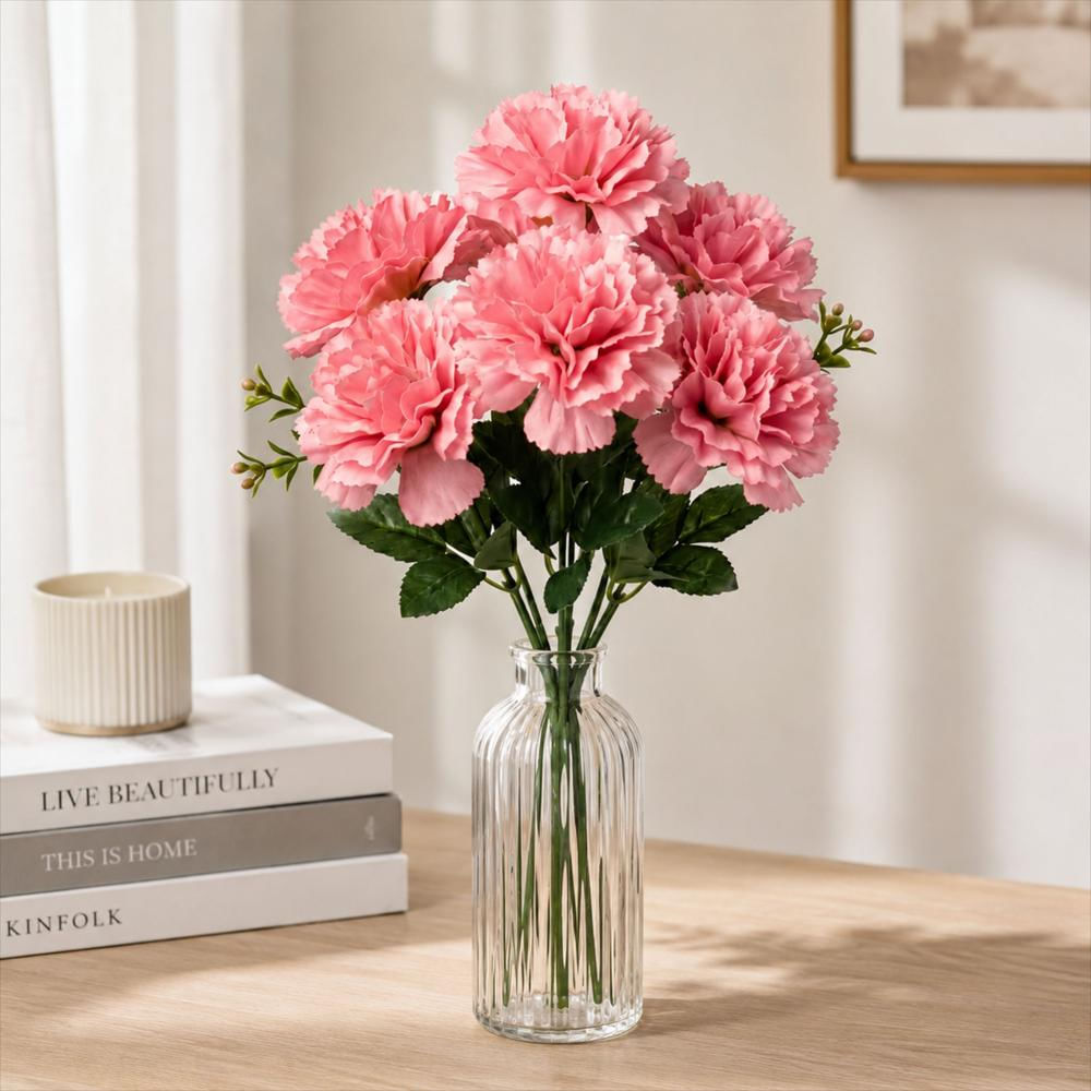 Ramo De Claveles Artificiales Rosados img #2