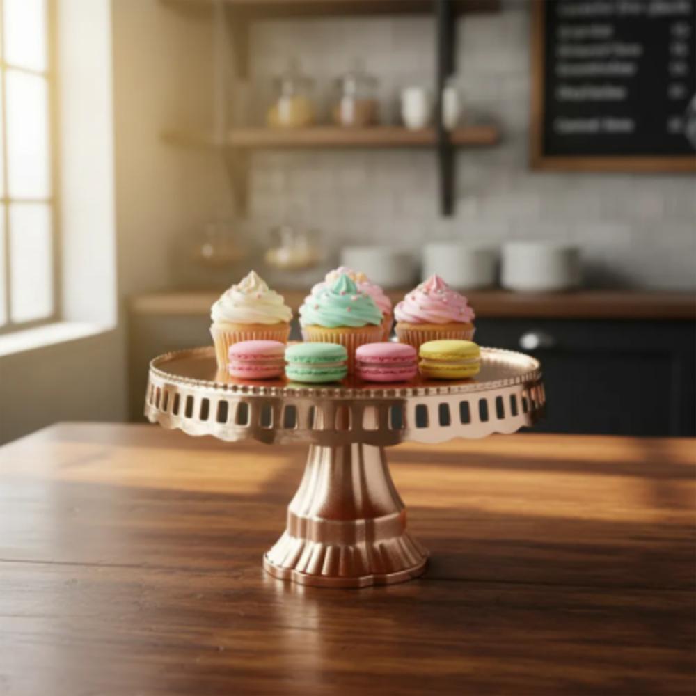 Base Para Postres Tipo Pedestal Decorativa Oro Rosa img #2