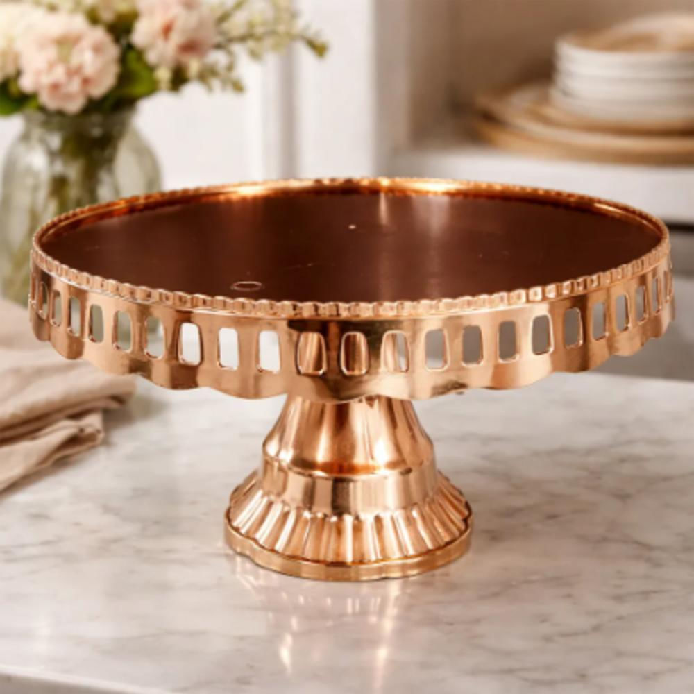 Base Para Postres Tipo Pedestal Decorativa Oro Rosa img #3