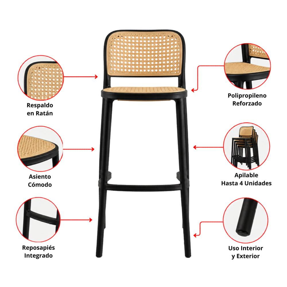 Silla Barra Nobsa Negra Alta img #2