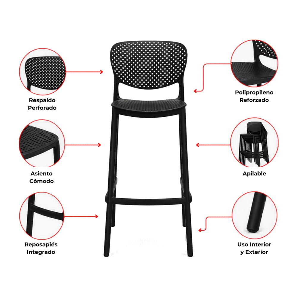 Silla Barra Marinilla Gris Alta img #2