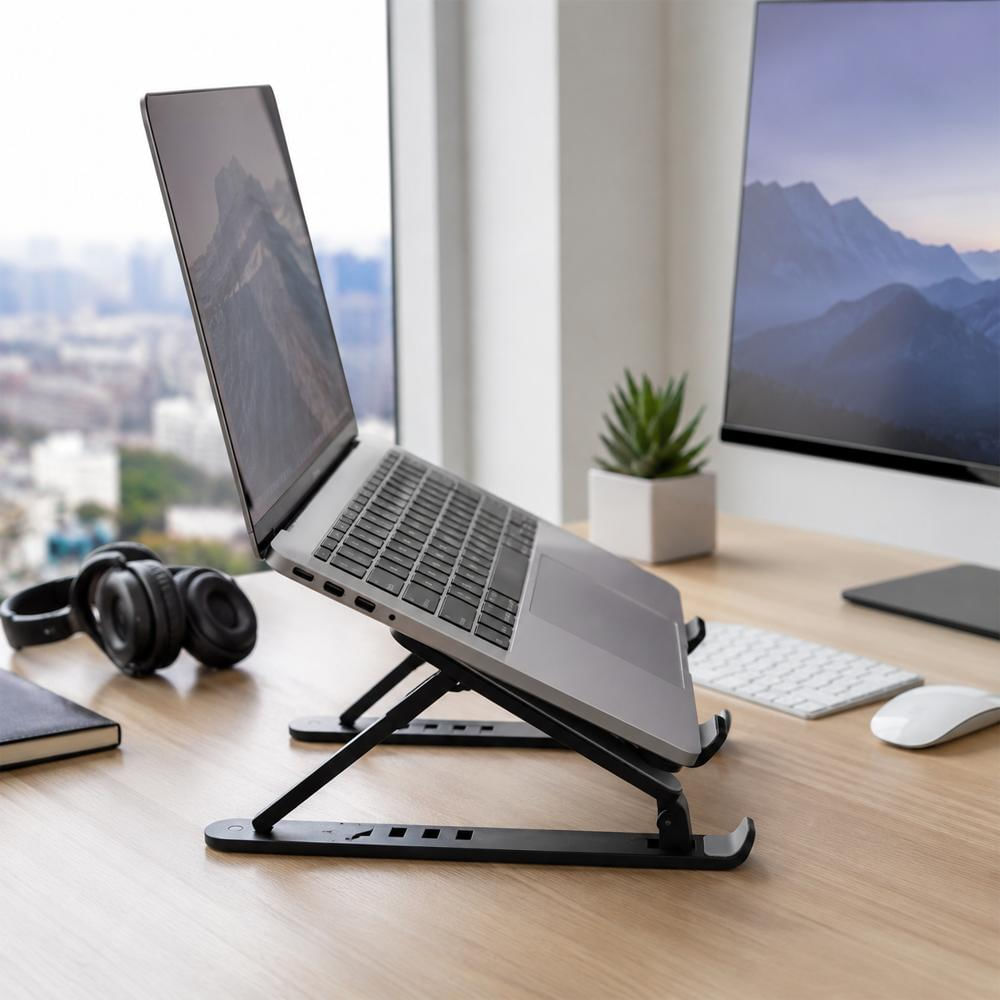 Base Soporte Retractil Ajustable Para Laptop Tablet Y Celular Negro img #3