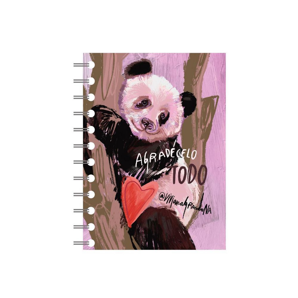 Libreta Panda Rosa  tinta negra img #1