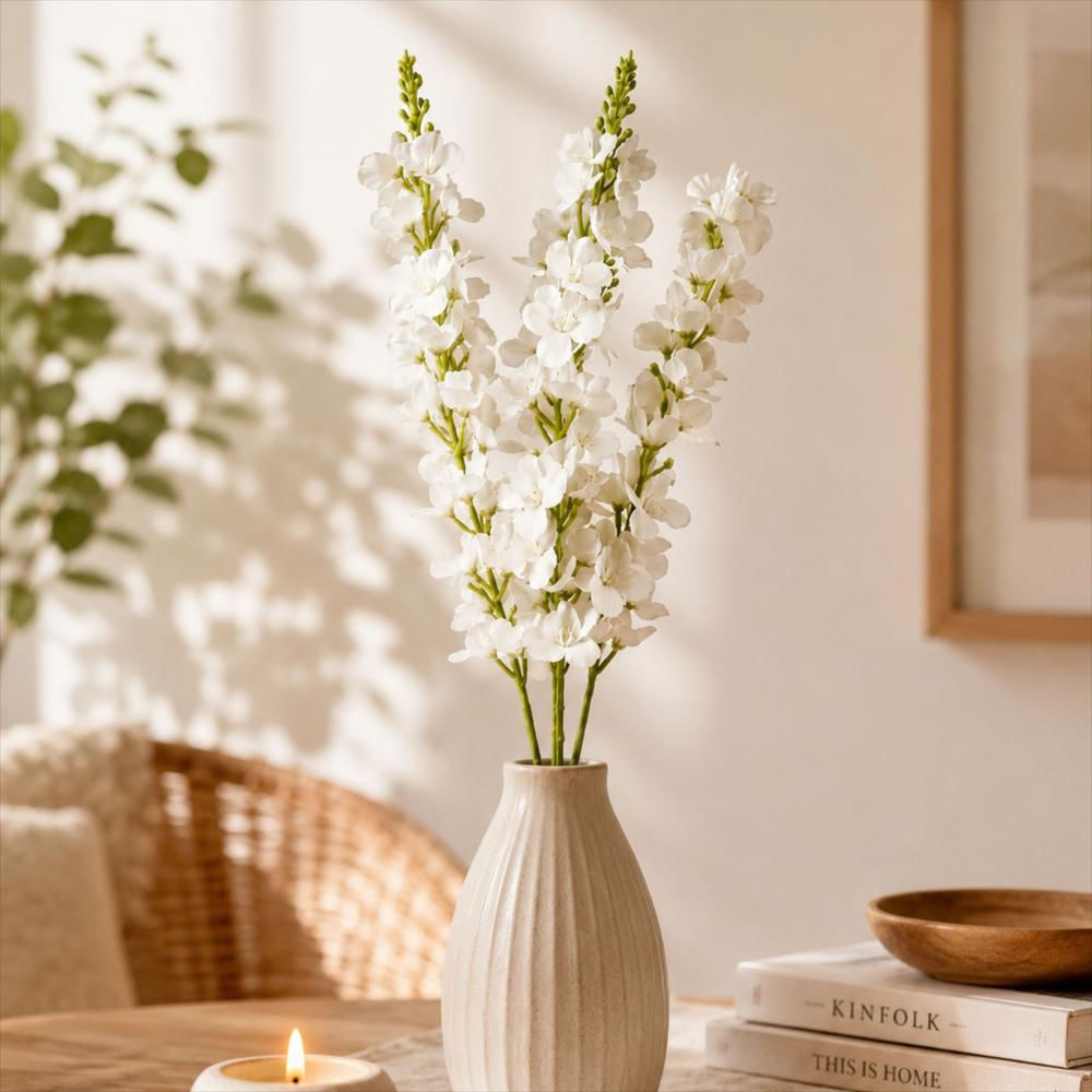 Ramo Artificial De Flores Blancas Decorativas img #2