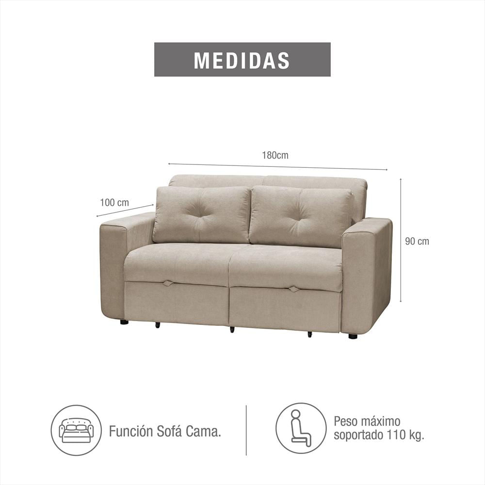 Sofa Cama Bourbon 1.40 Tela Premium Camel img #4