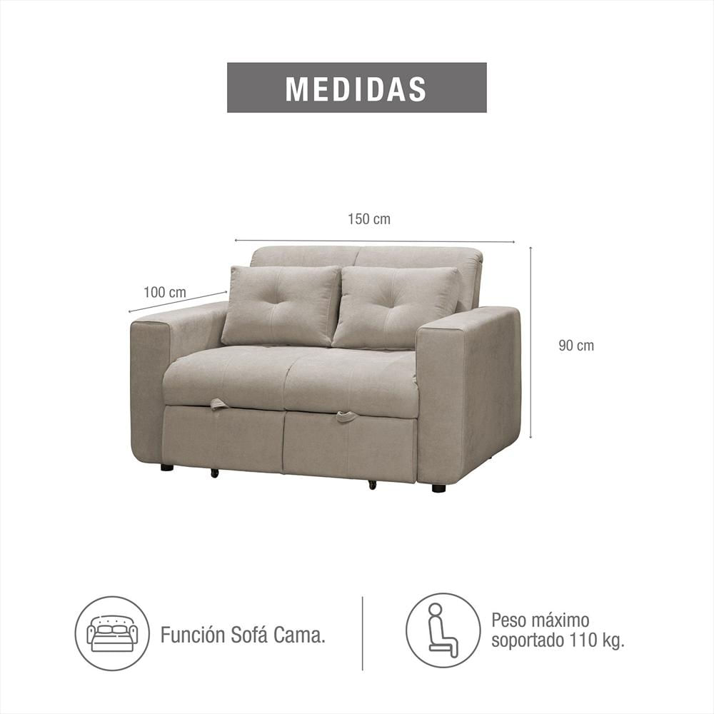 Sofa Cama Bourbon 1.10 Tela Premium Camel img #4