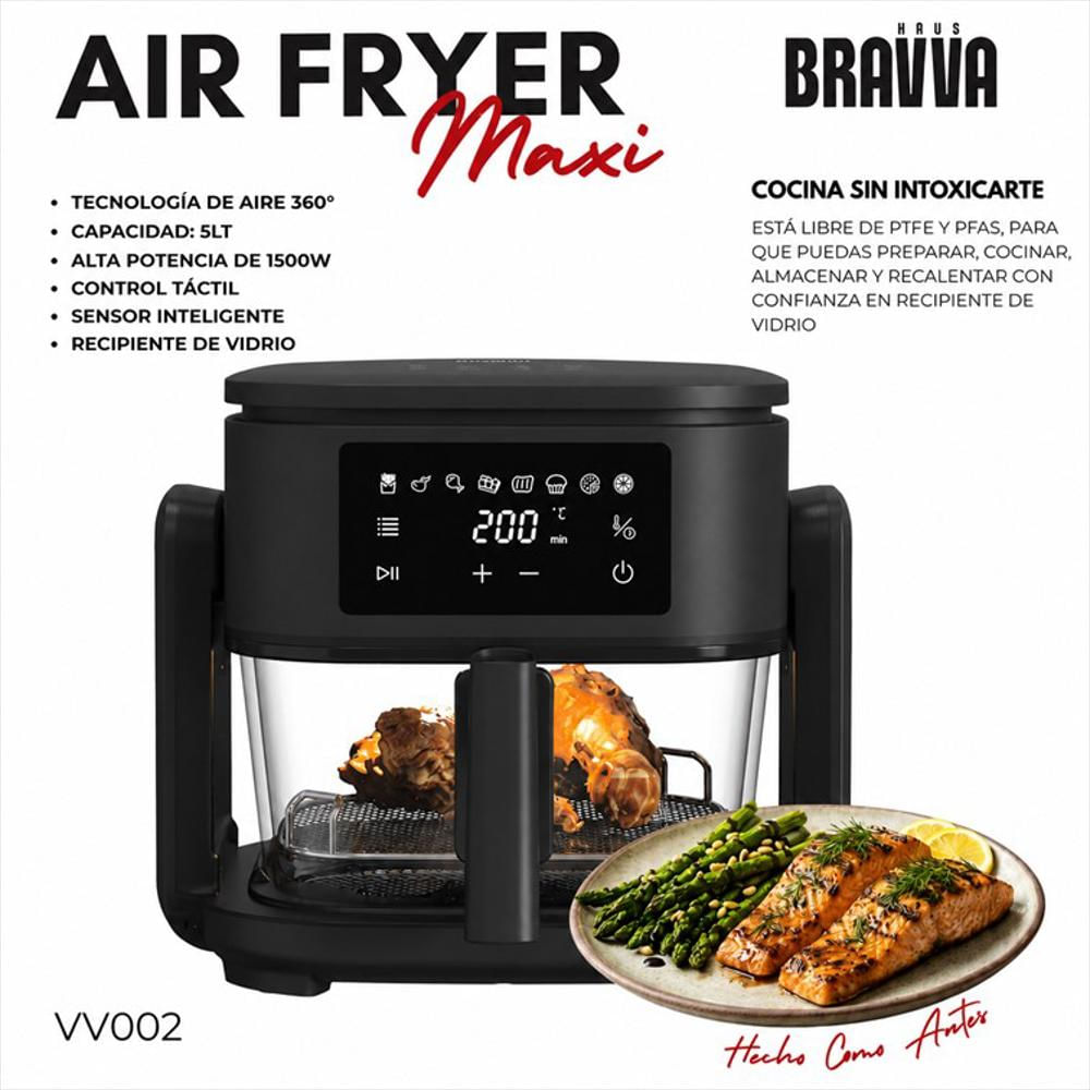 Freidora De Aire Digital Bravva Maxi De 5 Litros img #5