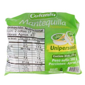 PORCION MANTEQUILLA CJA X30U COLANTA 30 und