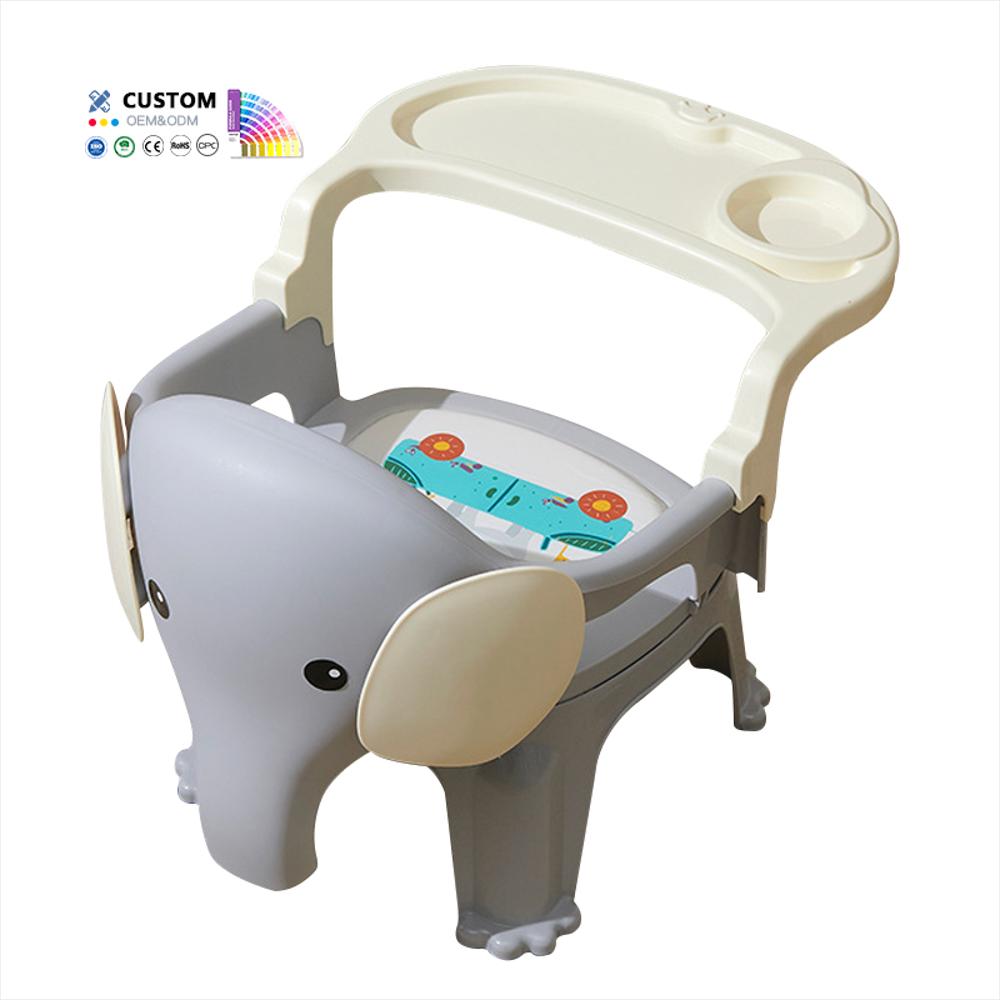 Silla Comedor Para Bebe Con Forma De Elefante Gris img #2