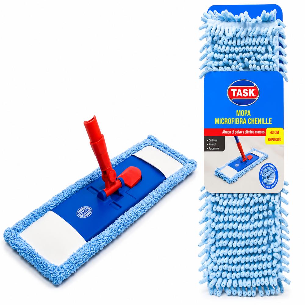 Set Mopa 43 Cm Con Base Incluye Mopa Microfibra Y Mopa Chenille Sin Cabo Task img #1