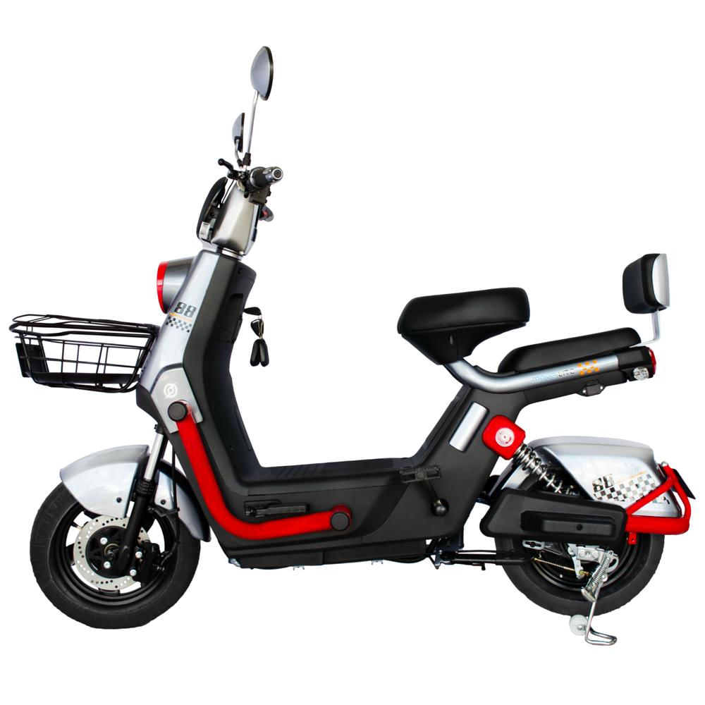 Bicicleta Electrica Legend Gris Con Rojo img #1