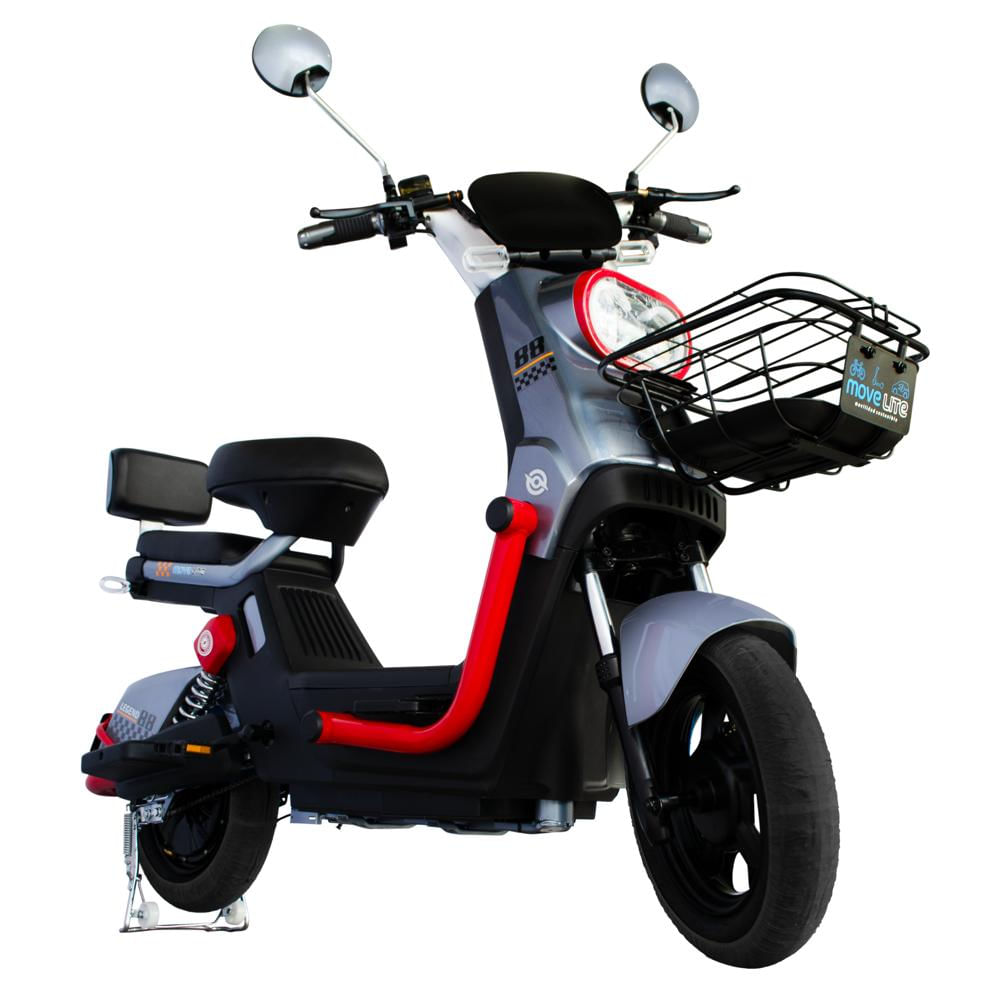 Bicicleta Electrica Legend Gris Con Rojo img #2