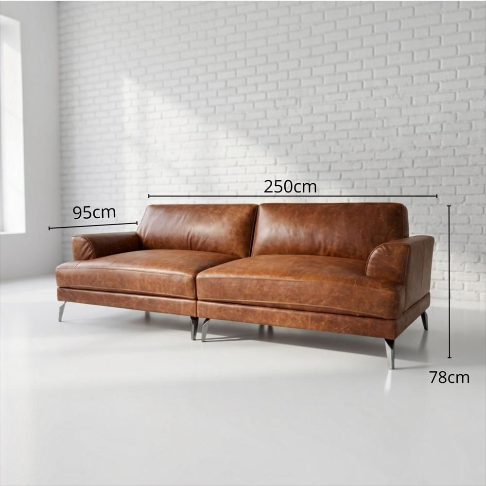 Sofá Mork 250Cm X 95Cm Cuero Natural img #3