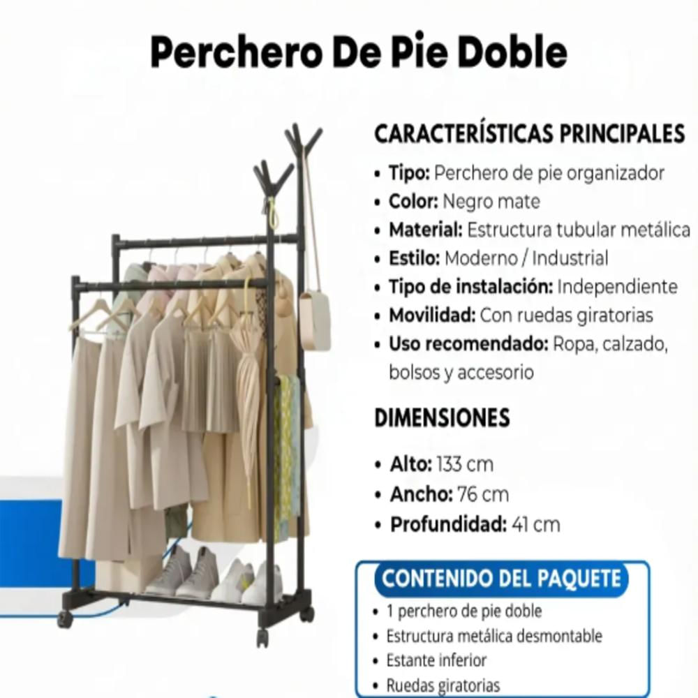 Perchero De Pie Doble img #2
