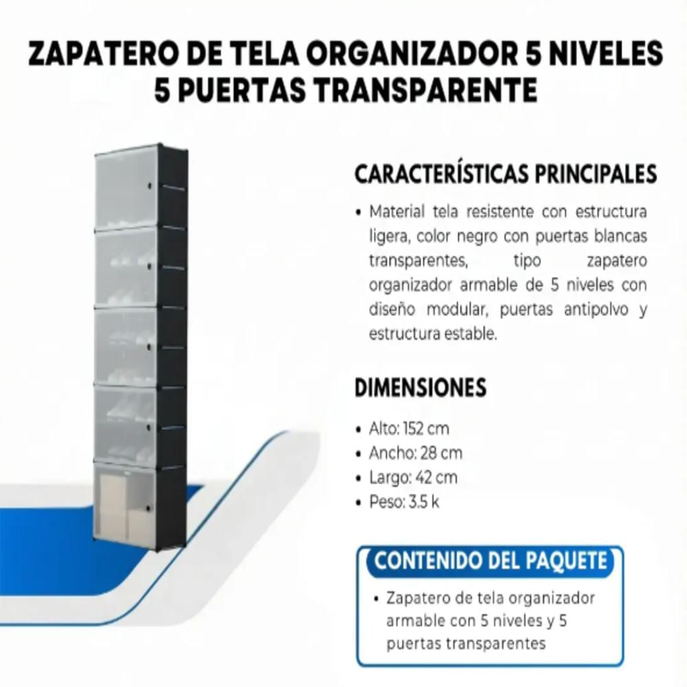 Zapatero Doble Par Con Tapa img #2