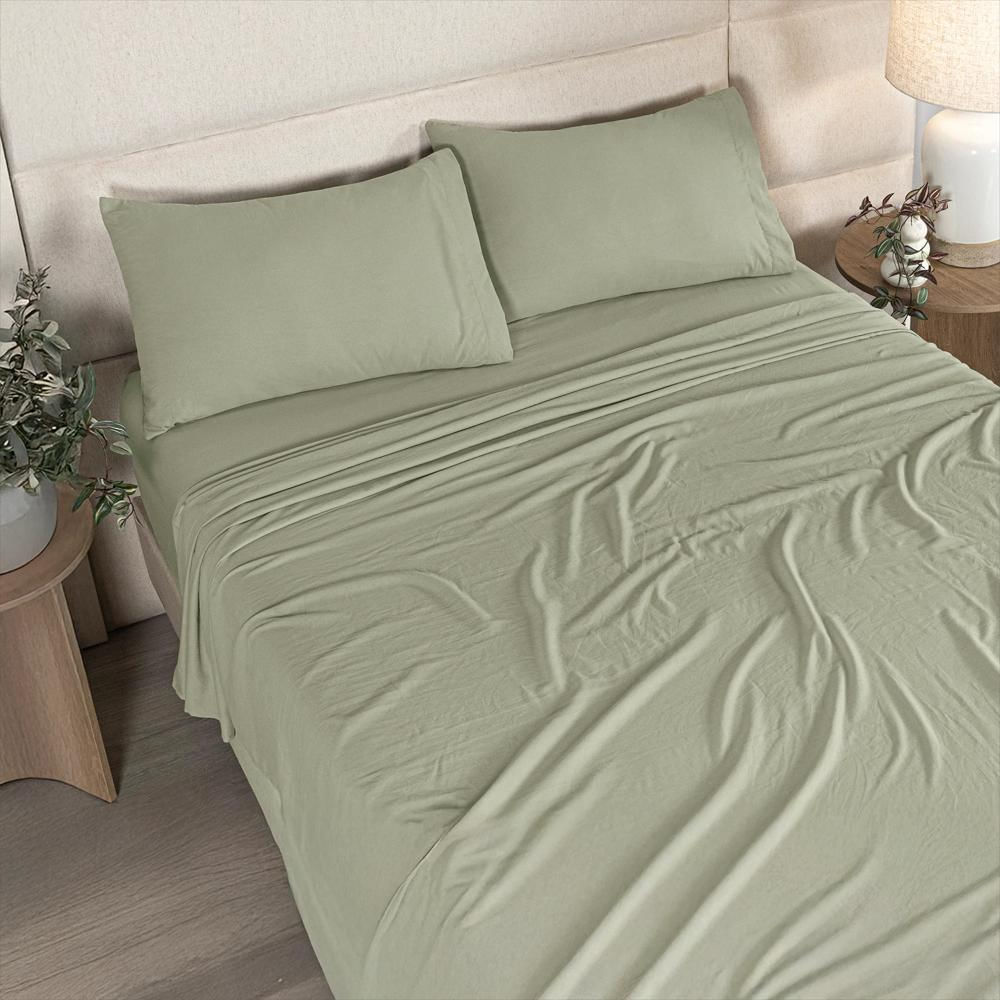 Sábanas Viasoft Washed Matcha, Para Cama Doble img #2