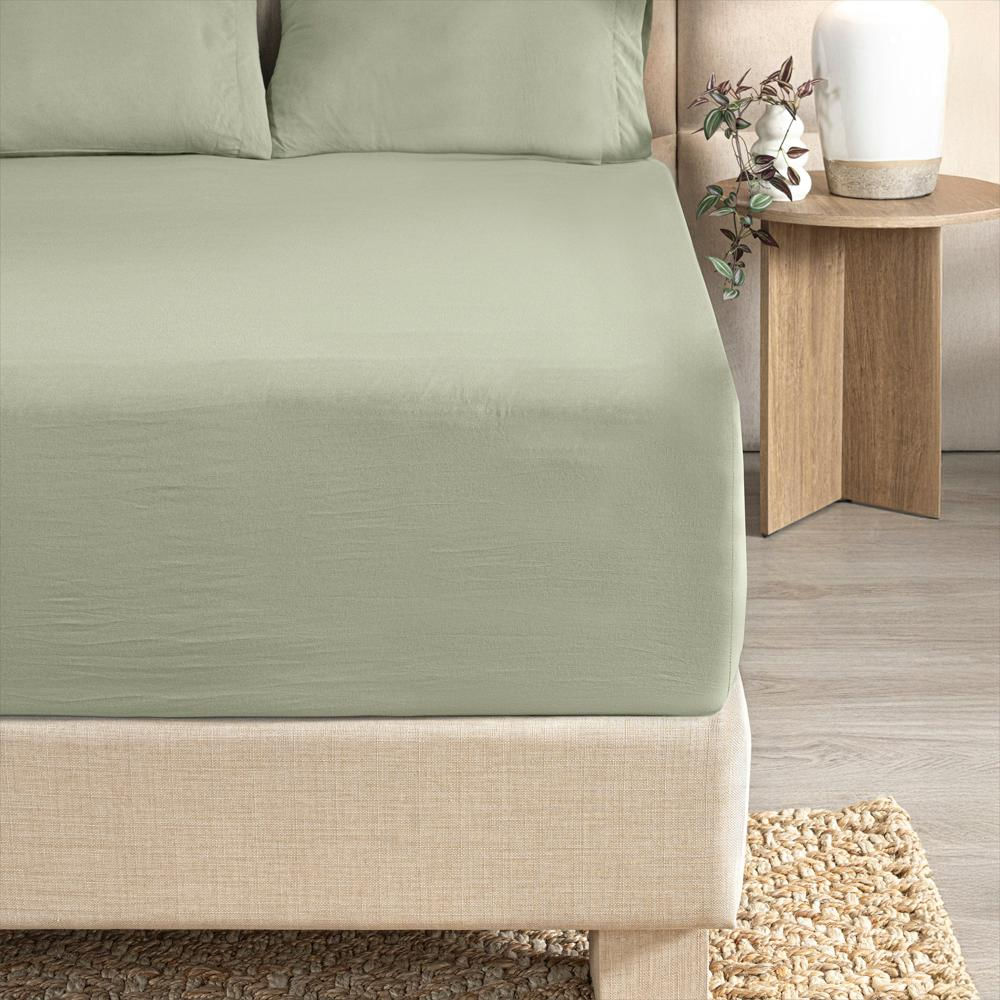 Sábanas Viasoft Washed Matcha, Para Cama Queen img #7