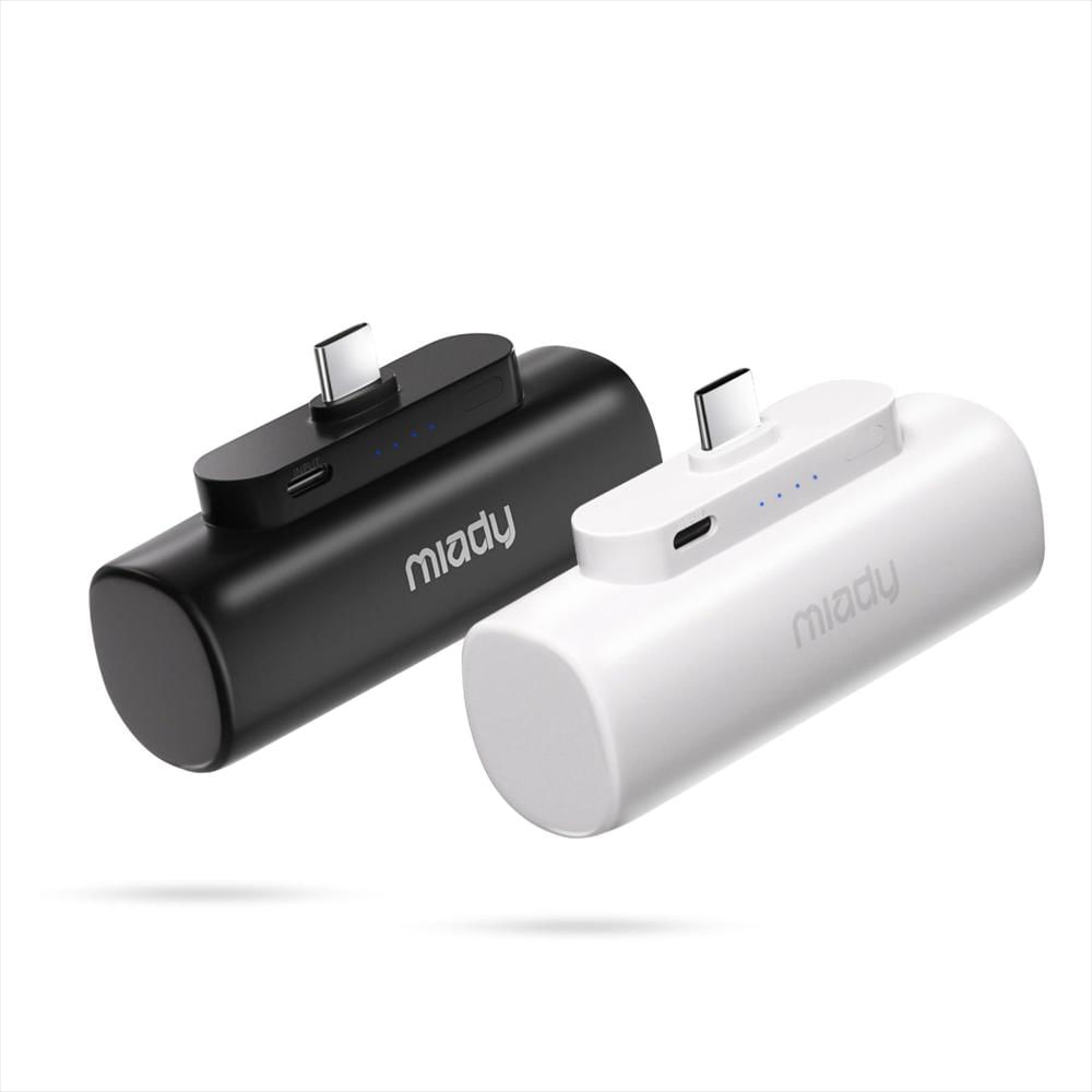 Pack De 2 Power Bank Miady Mini 5000Mah Con Conector Usb C Integrado img #1