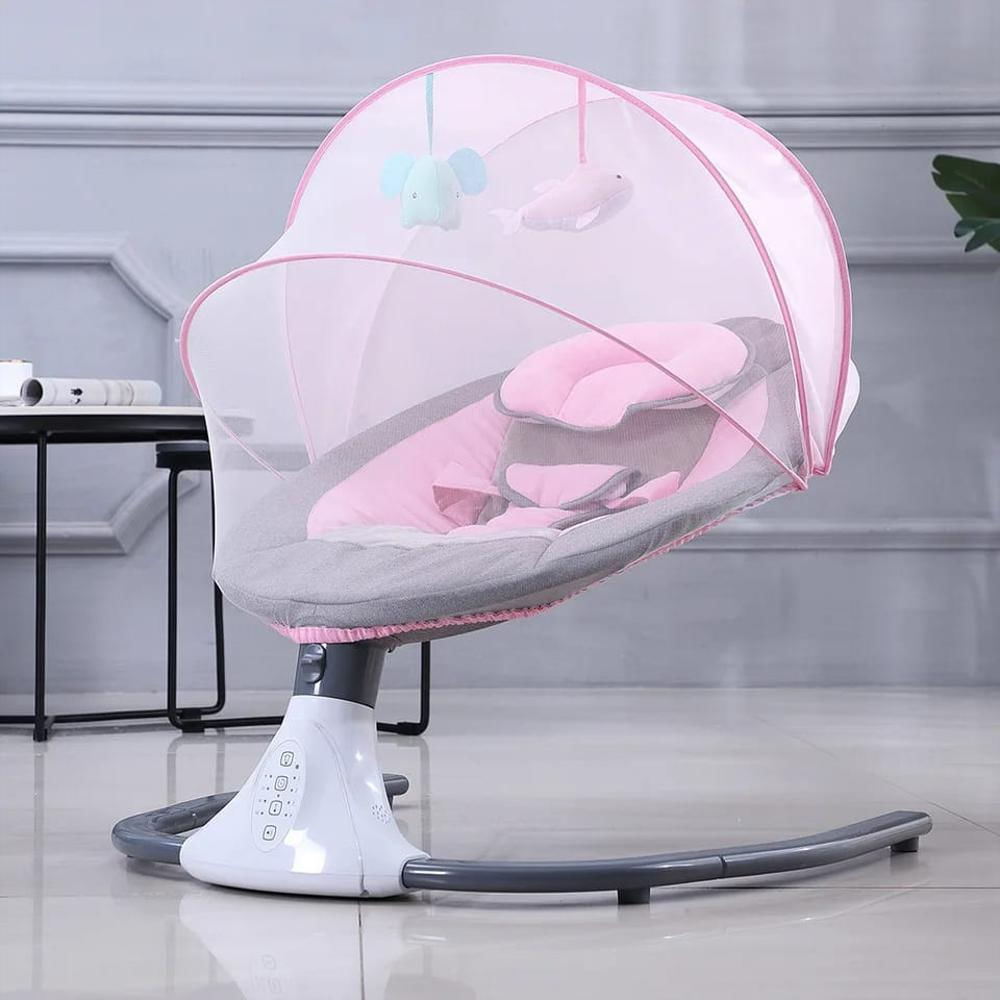 Silla Mecedora Para Bebe Con Bluetooth Con Control Color Rosa img #3