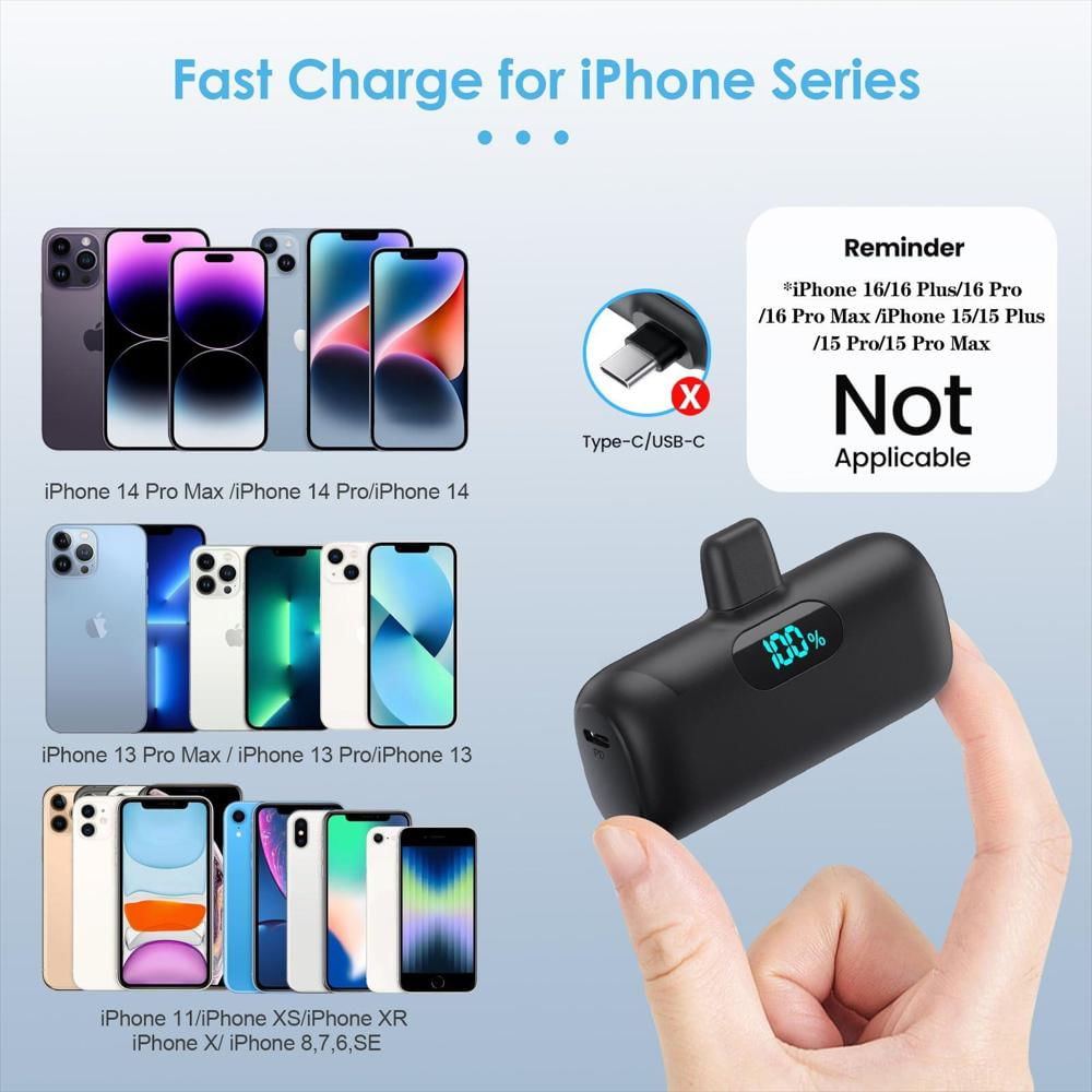 Pack De 2 Mini Power Bank 5000Mah Pd Con Pantalla Lcd img #2
