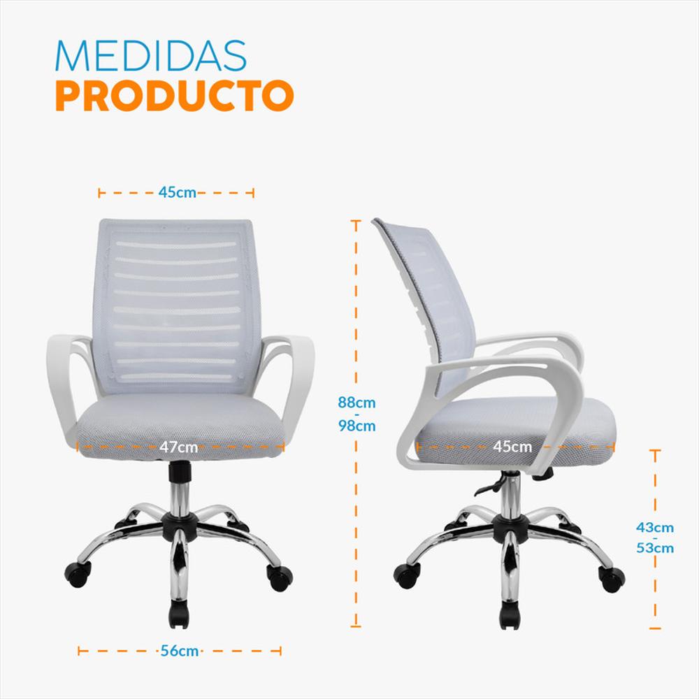 Silla De Escritorio Lux Gris/Blanco Bonno img #2