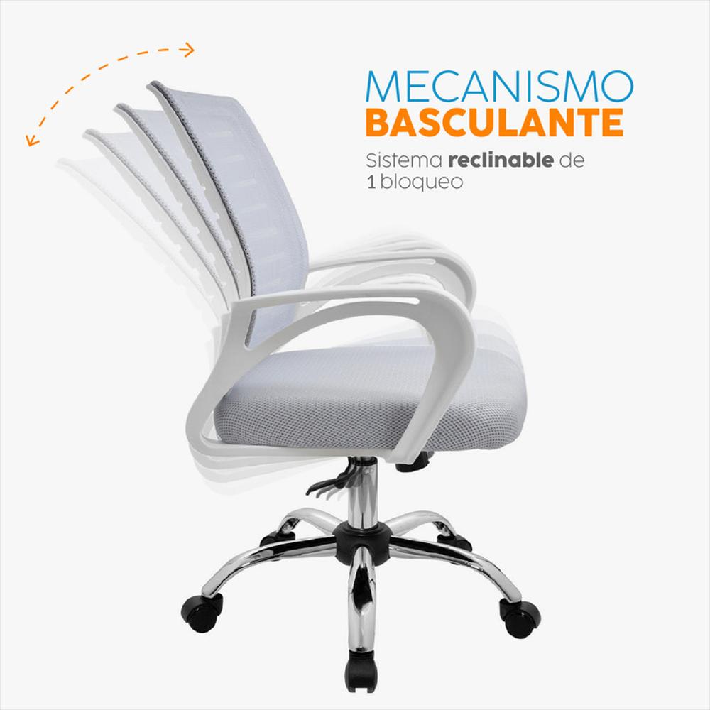 Silla De Escritorio Lux Gris/Blanco Bonno img #4
