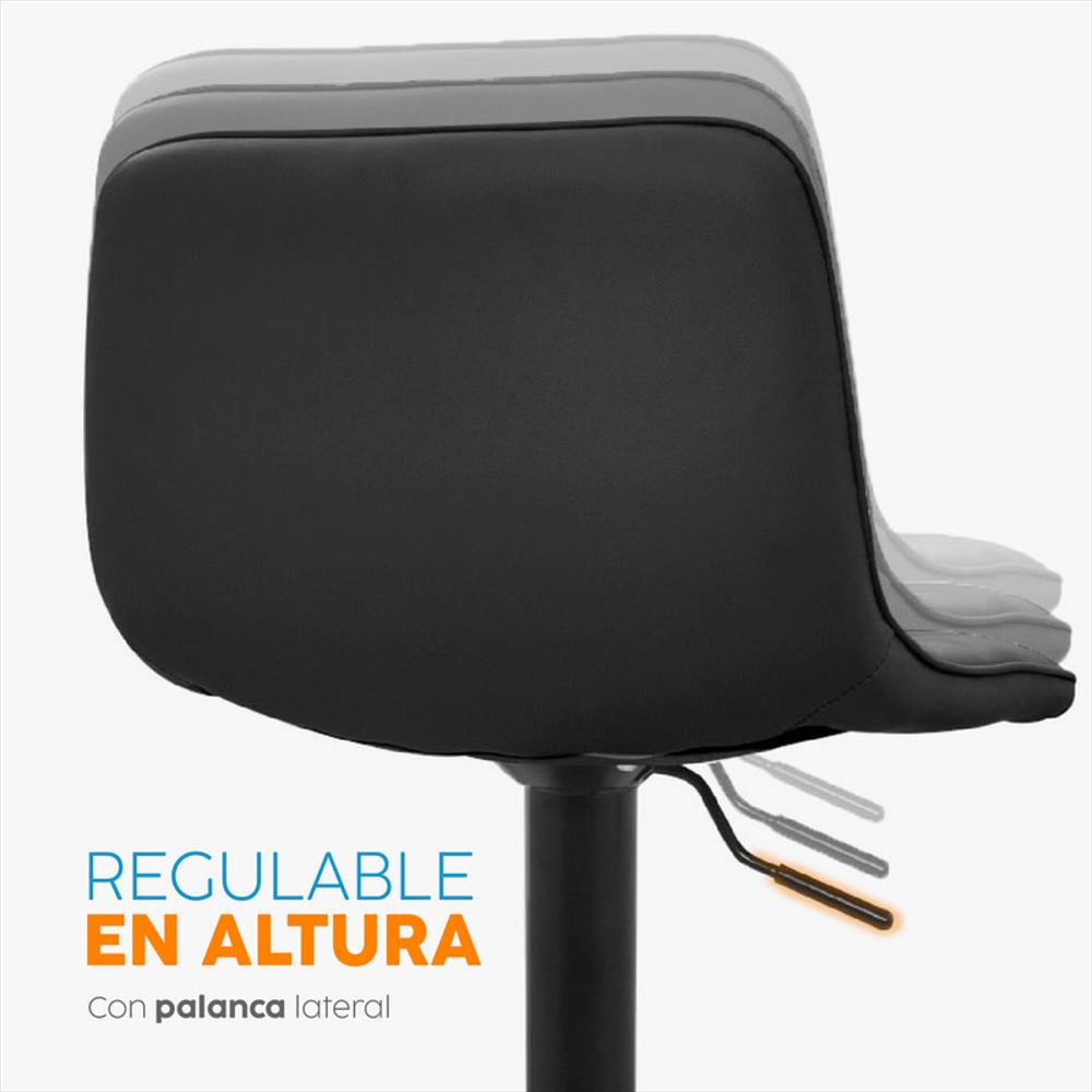 Banco De Bar Regulable Patrick Negro Bonno img #5
