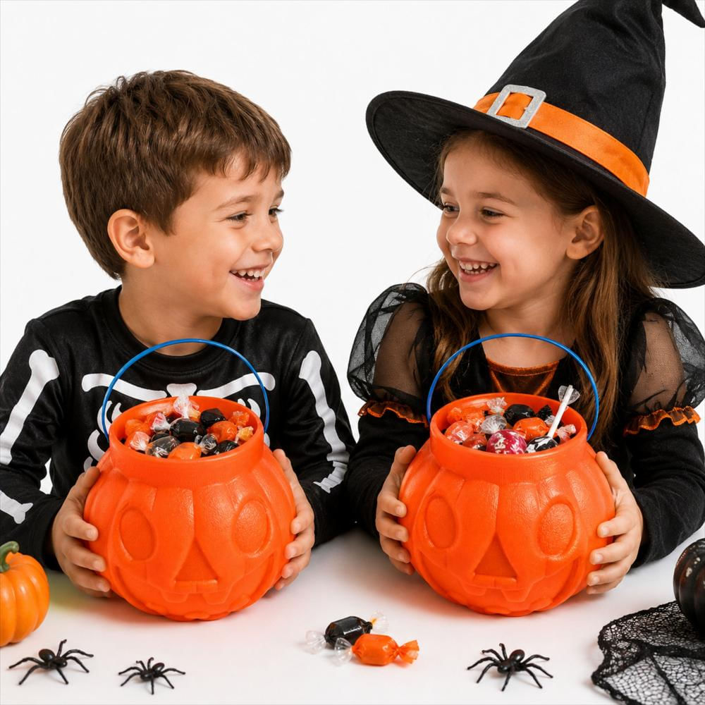 Set De 2 Calabazas Para Dulces De Halloween img #2
