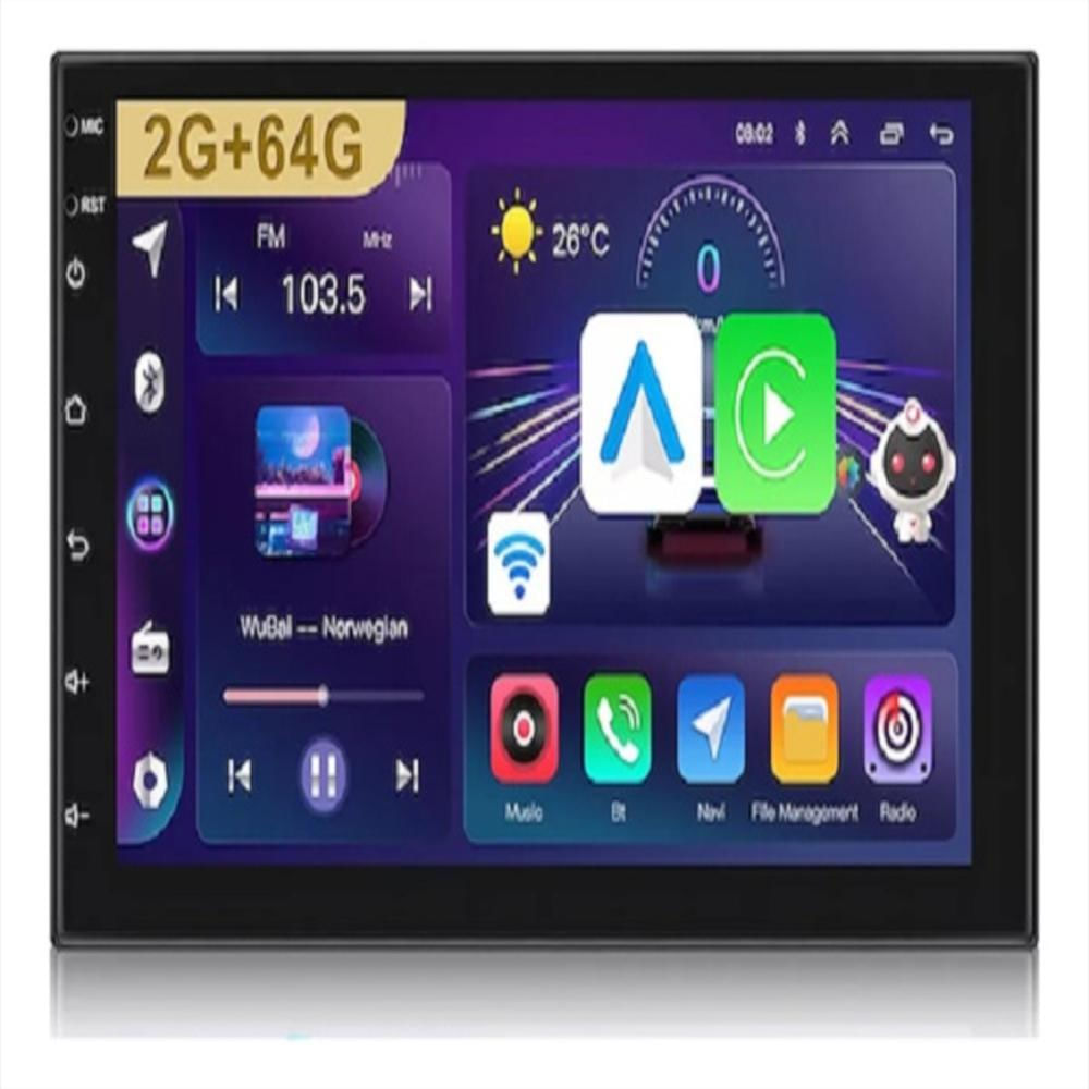 Stereo Con Android Con Camara Trasera 100 Carplay 1004B Negro img #1