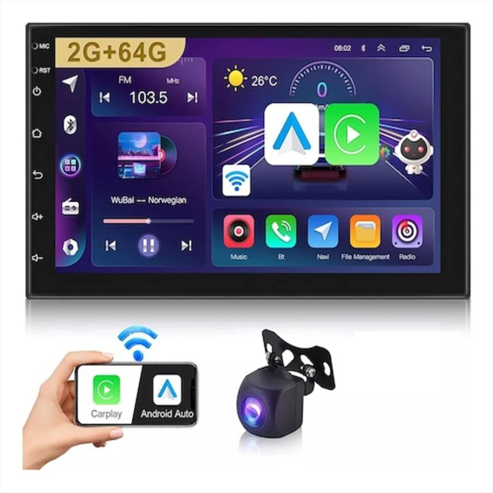 Stereo Con Android Con Camara Trasera 100 Carplay 1004B Negro img #2