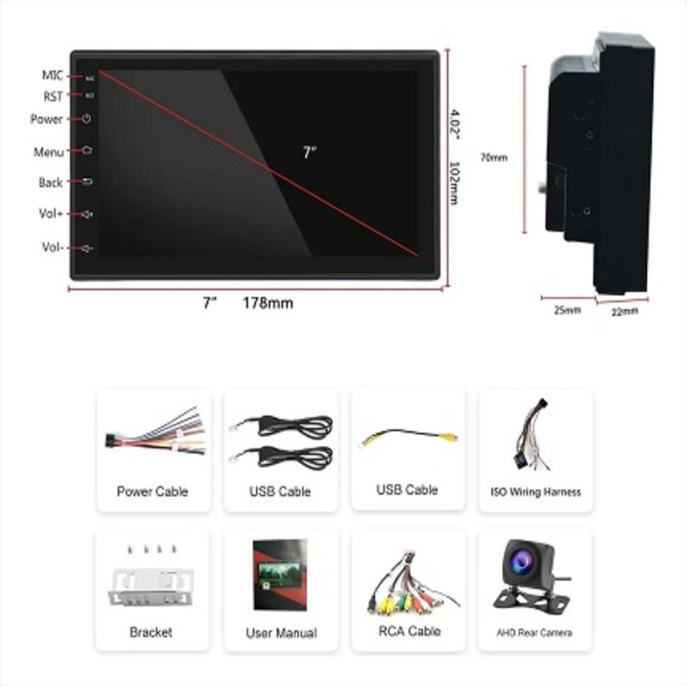 Stereo Con Android Con Camara Trasera 100 Carplay 1004B Negro img #4