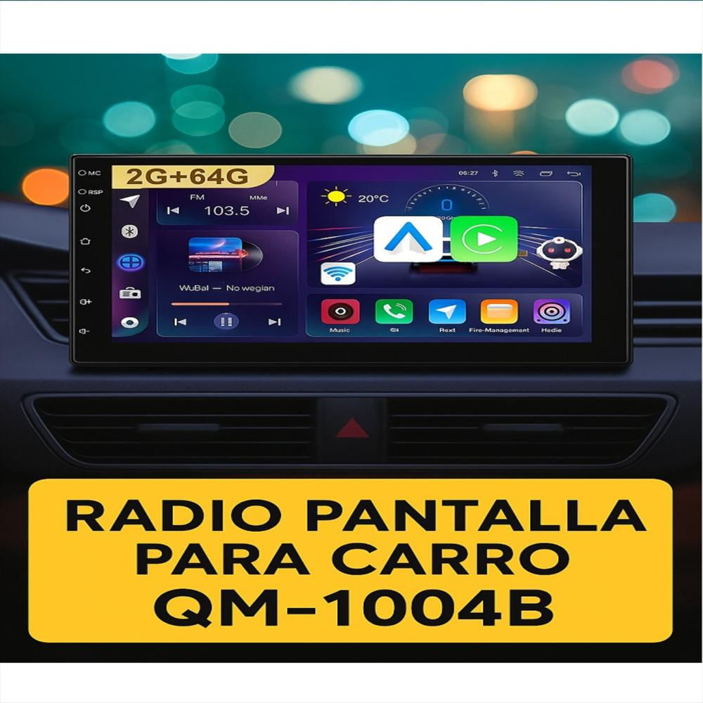 Stereo Con Android Con Camara Trasera 100 Carplay 1004B Negro img #5