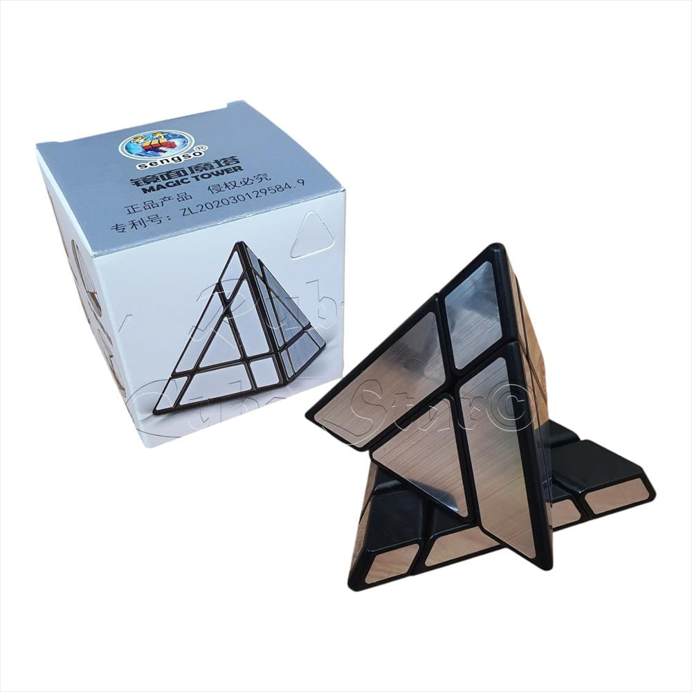 Pyraminx Mirror 2X2 Tower Jing Espejo Shengshou Plateado img #3