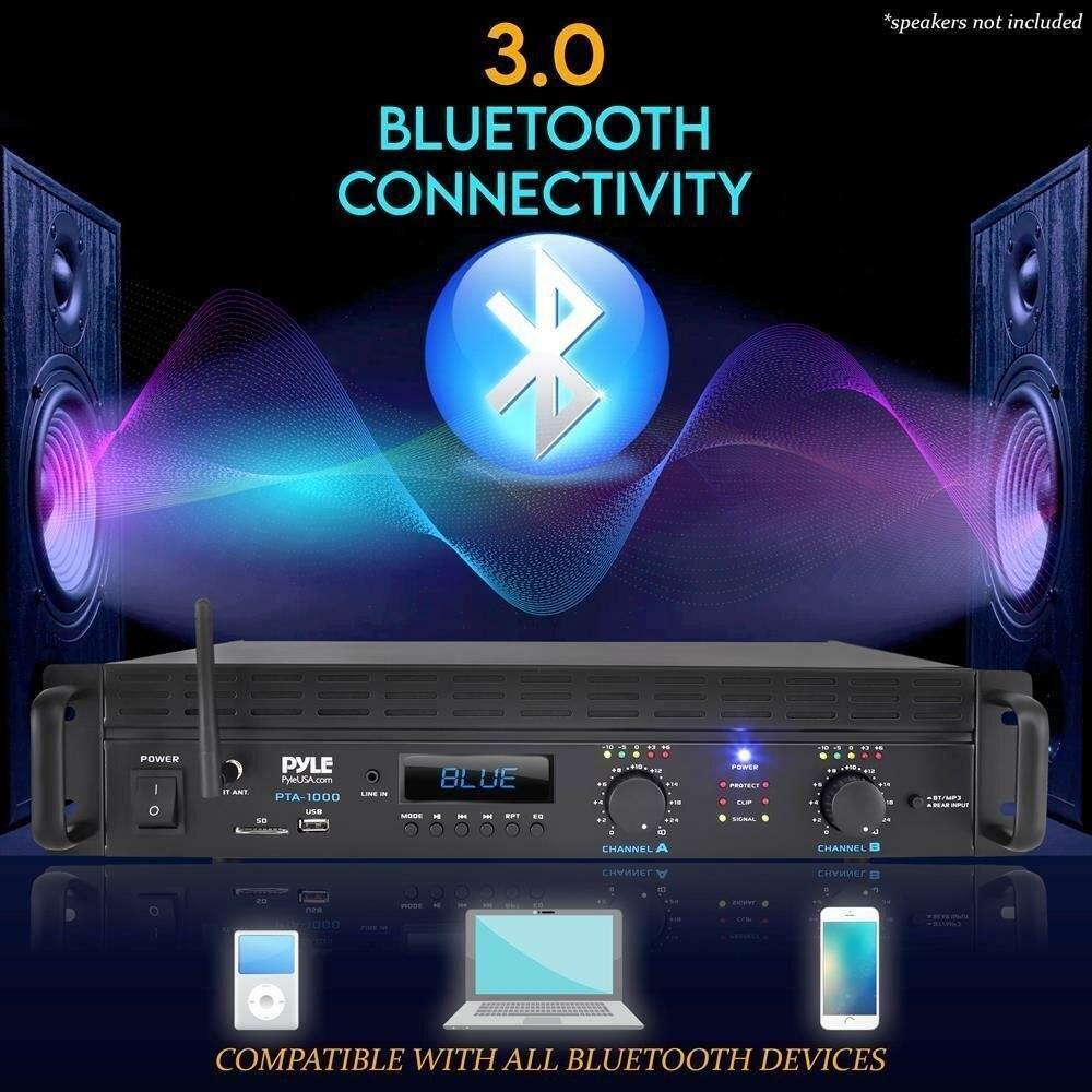 Amplificador Profesional Pyle Pta1000bt Bluetooth 2 Canales 2000W img #3