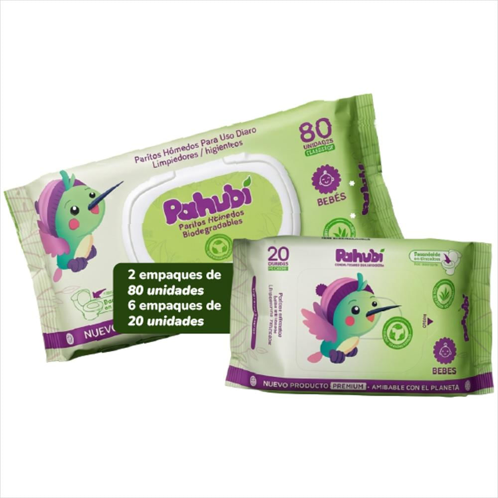 Pañitos Humedos Biodegradables Pahubi Combo2 img #1