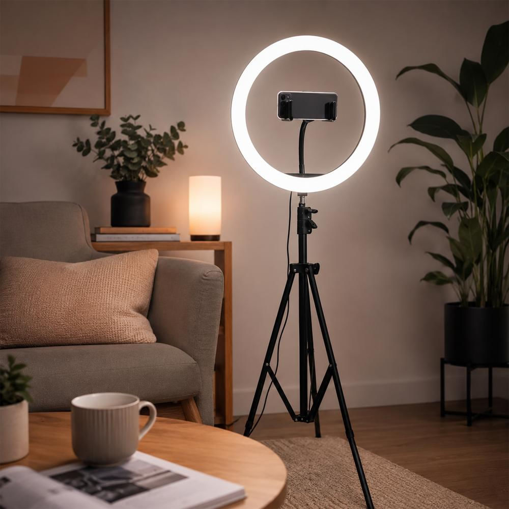 Aro De Luz Led 36 Cm Con Trípode Y Soporte Celular Profesional img #2