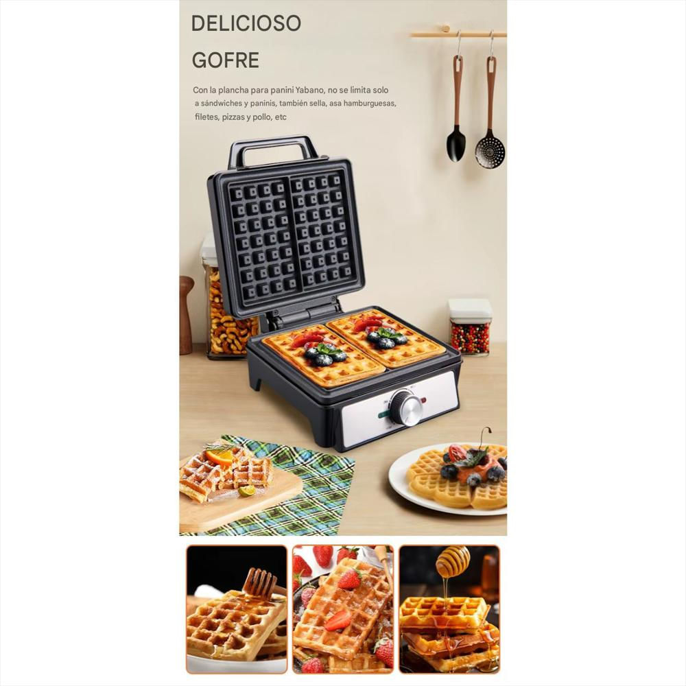 Waflera Electrica Rectangular Doble Regulador De Temperatura img #4