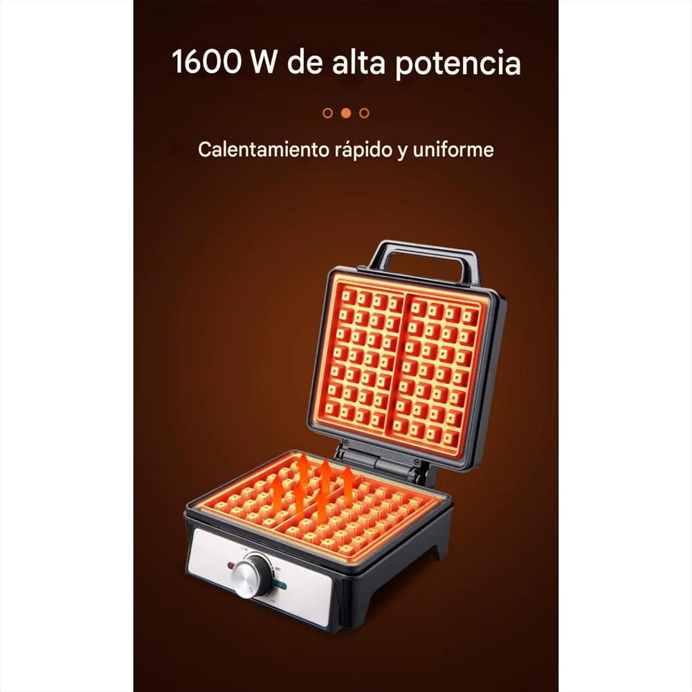 Waflera Electrica Rectangular Doble Regulador De Temperatura img #5