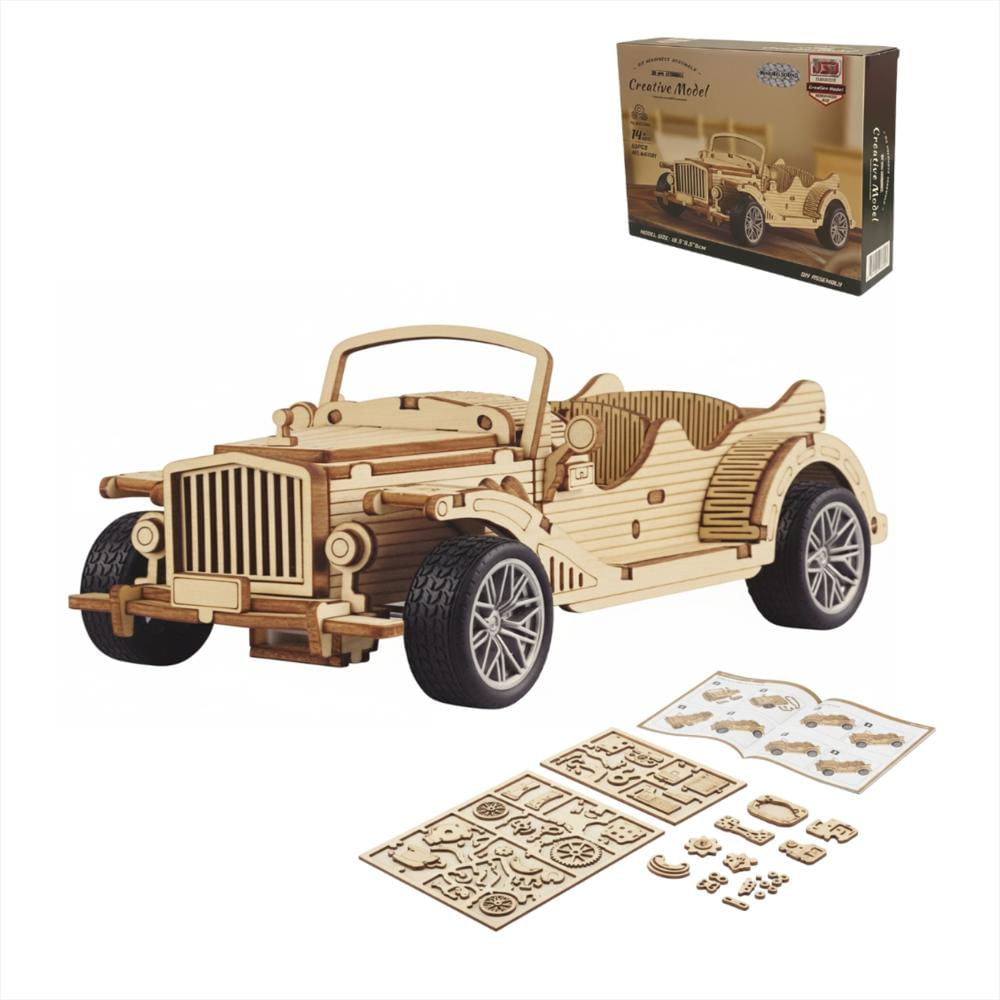 Rompecabezas Auto Clásico 3D En Madera Para Armar Creativo img #1