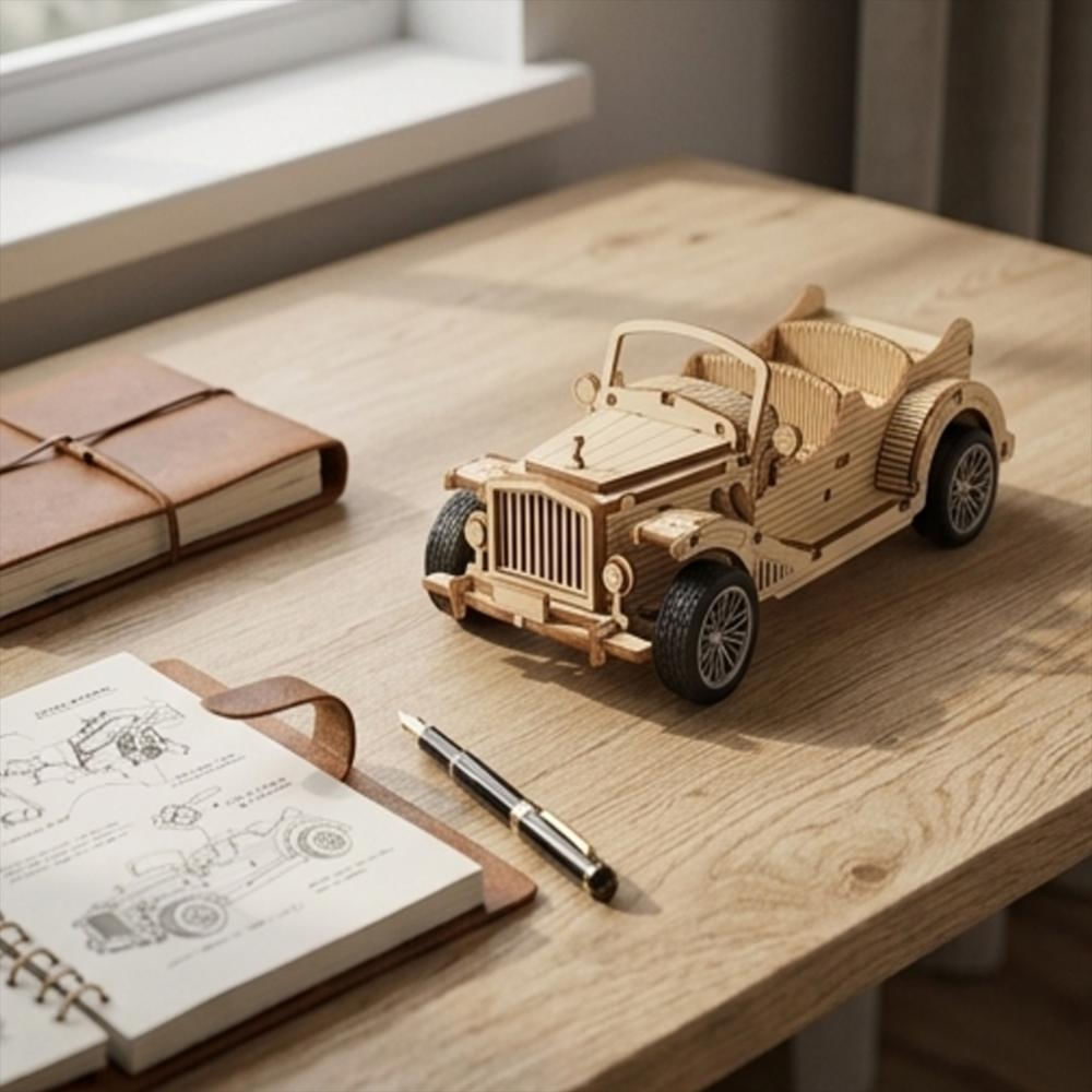 Rompecabezas Auto Clásico 3D En Madera Para Armar Creativo img #3