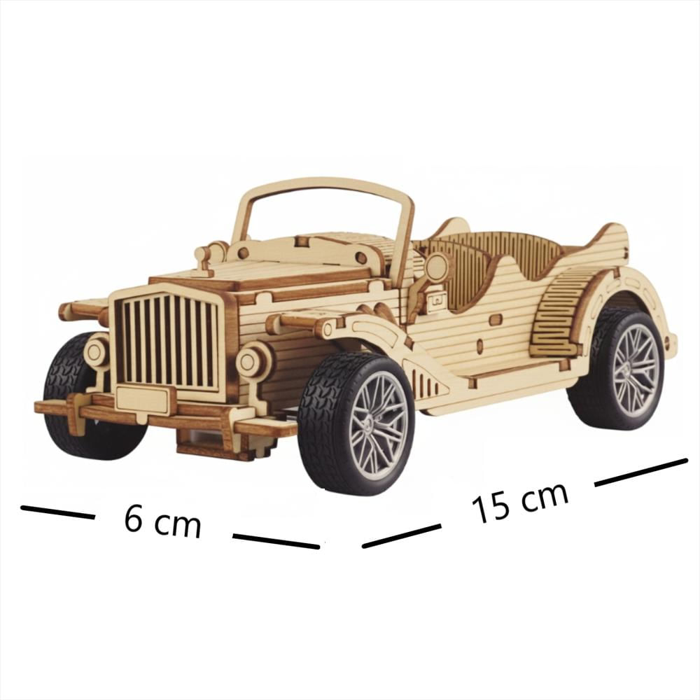 Rompecabezas Auto Clásico 3D En Madera Para Armar Creativo img #4