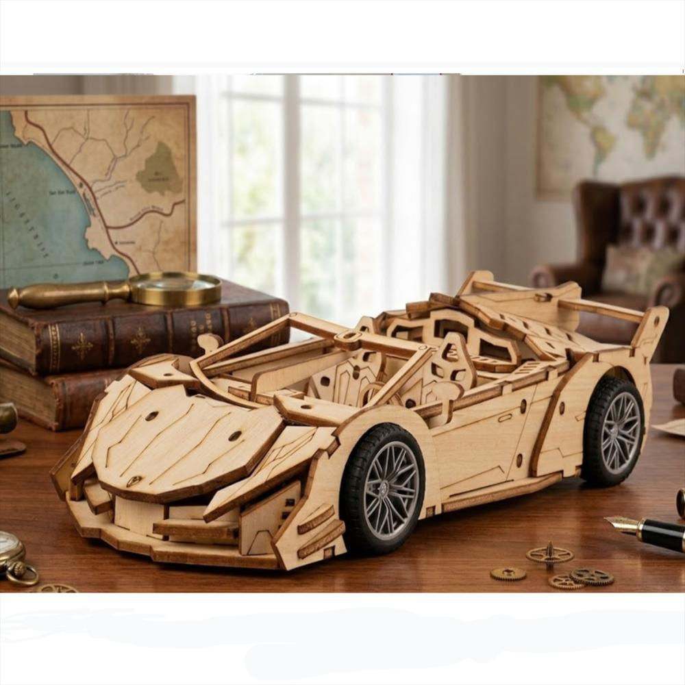 Rompecabezas 3D Madera Auto Deportivo Diy img #2