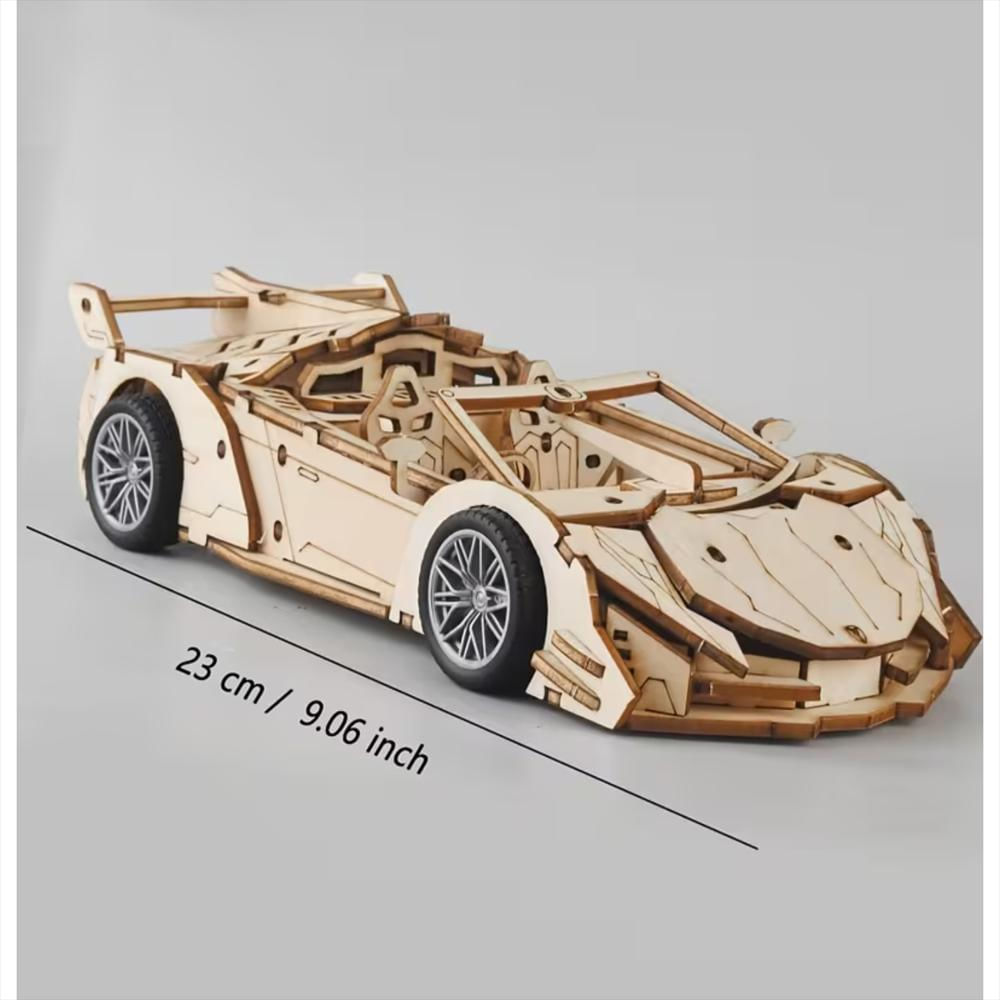 Rompecabezas 3D Madera Auto Deportivo Diy img #3