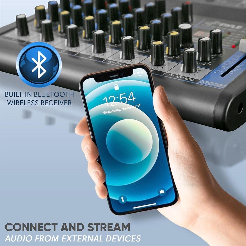 Mezclador De Audio Pyle Bluetooth 6 Canales Con Usb Y Phantom 48V img #4